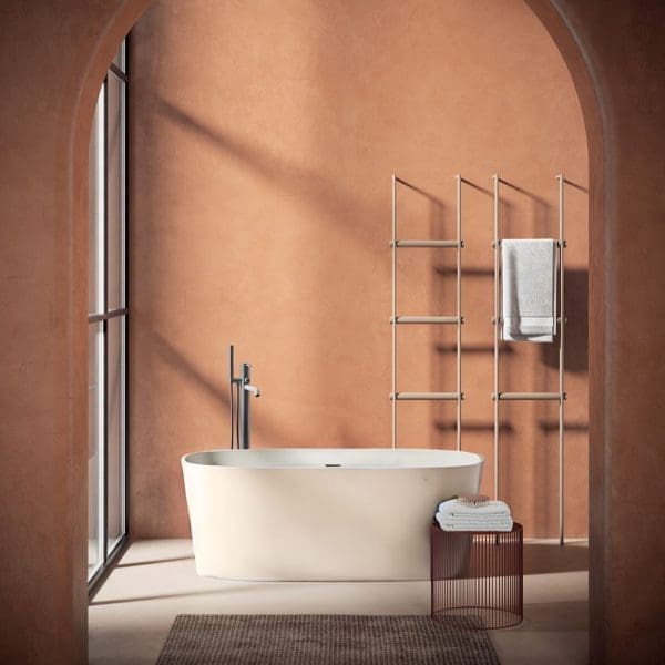 AGHA Loop vasca freestanding 65x150 interno Bianco opaco ed esterno Colorato