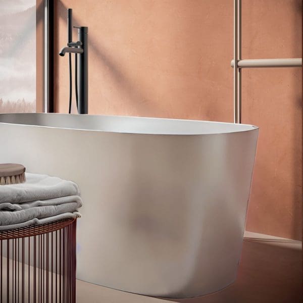 AGHA Loop vasca freestanding 65x150 interno Bianco opaco ed esterno Colorato - immagine 2