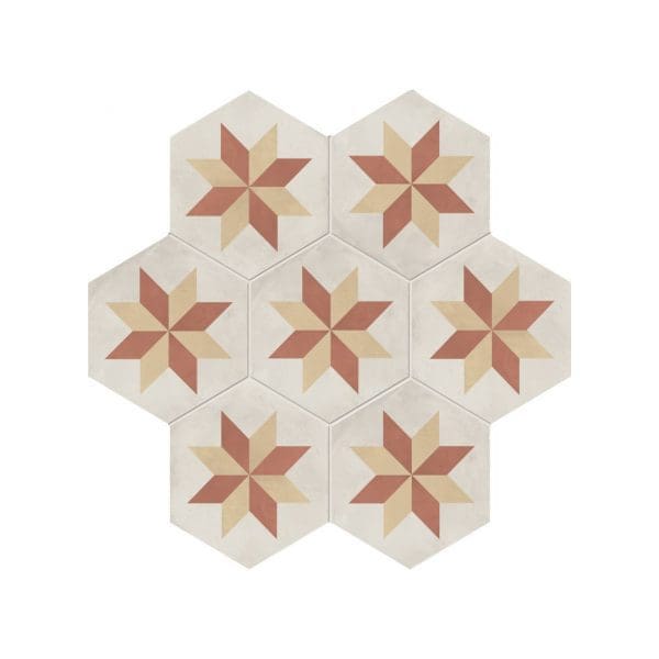 MARCA CORONA Terra.Art 25x21,6 Stella Tramonto/Crema esagona - immagine 2
